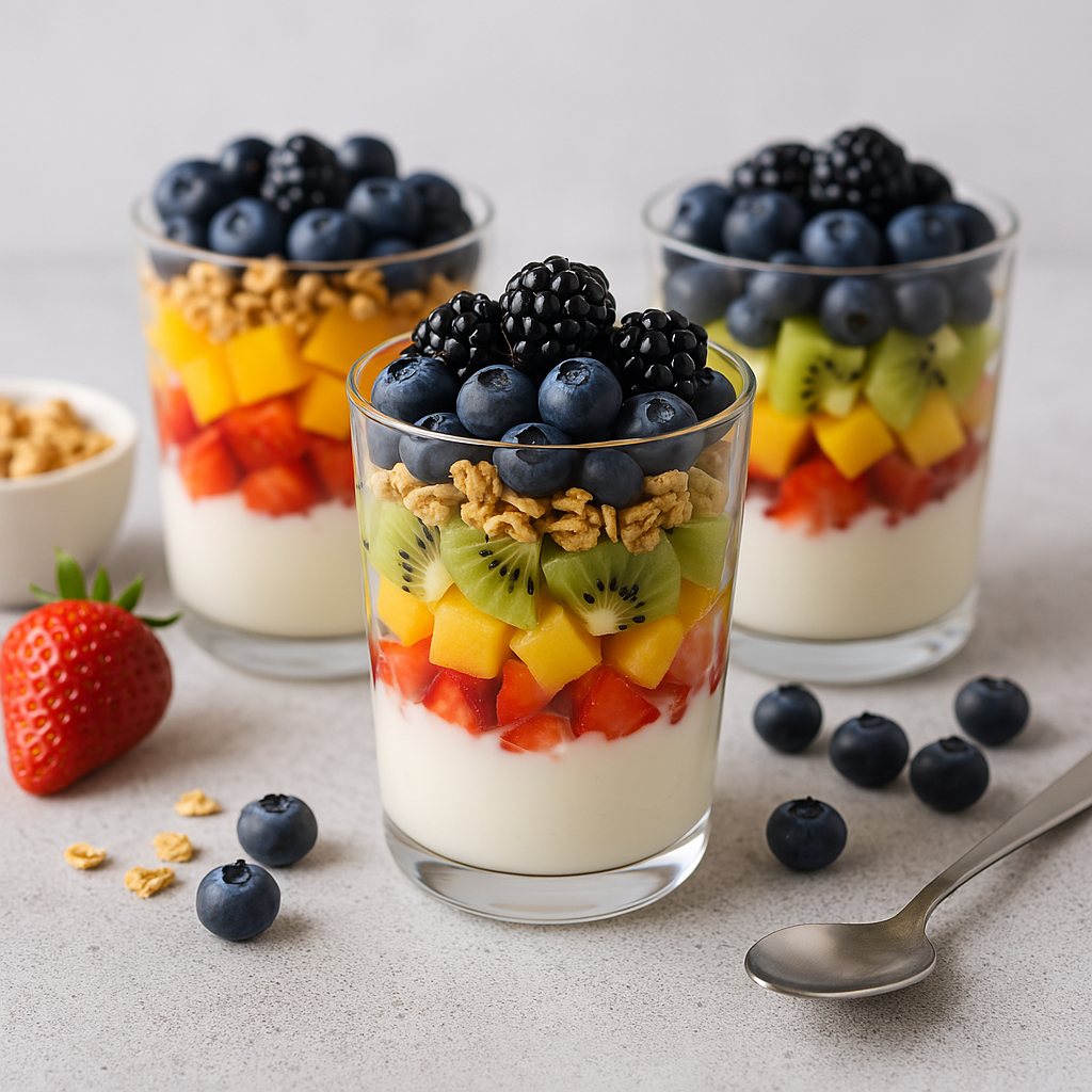 rainbow fruit & yogurt parfaits