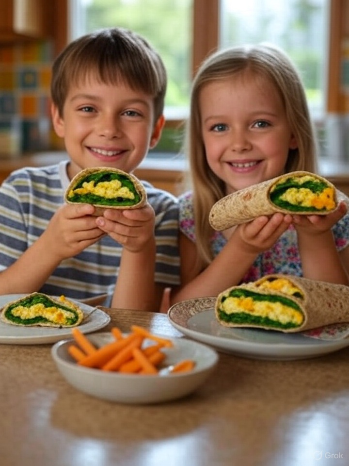 Spinach & Egg Breakfast Wraps