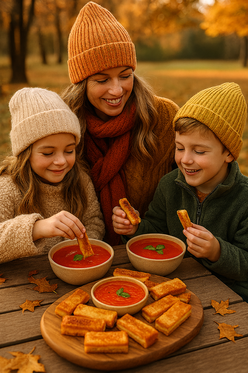 Mini Grilled Cheese Dippers with Tomato Soup
