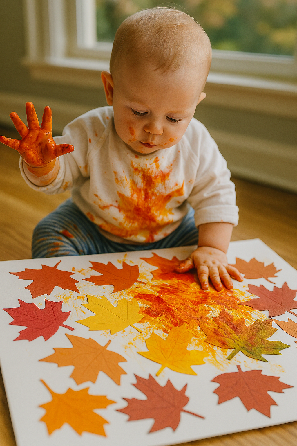 Fingerpaint Leaf Collage